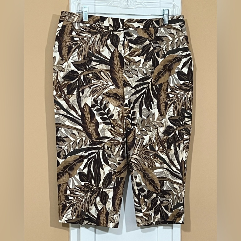 Susan Graver Printed Pedal Pushers in Brown Earth Tones